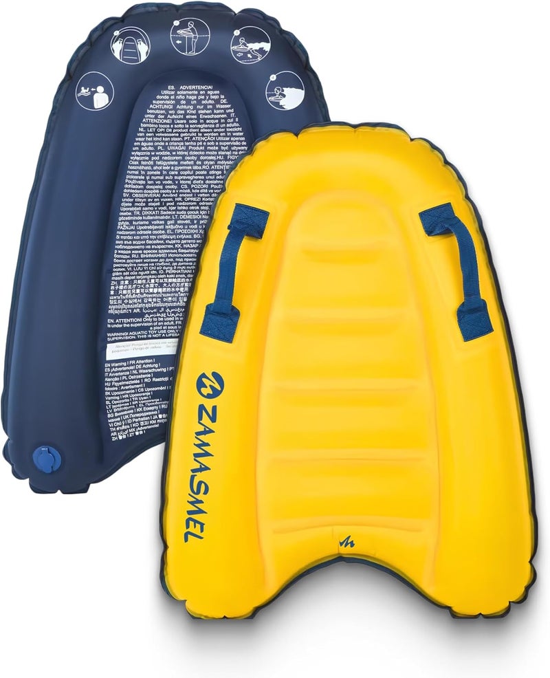ZAMASMEL Premium Kids Inflatable Boogie Board Lightweight Swimming Floating Surfboard for Beach & Pool Fun Durable Inflatable Surf Body Board for Wave Riding Summer Pool Floats & Beach Toys - Image 1